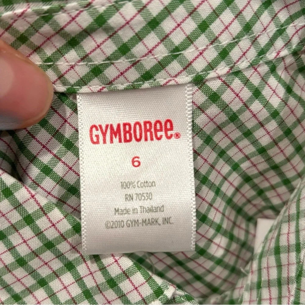 Gymboree Ivy Green Checkered Poplin 2010